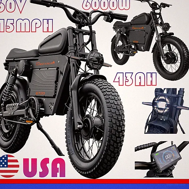 2026 6000W Electric Bike 45MPH, 60V Battery, 200KM Range Youth & Adult CHEEVALRY